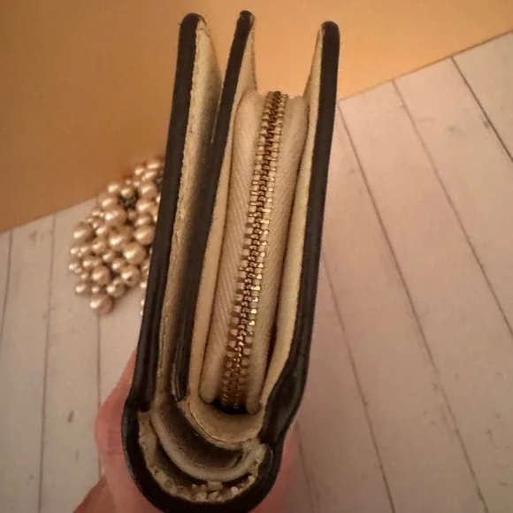 Coach Beige and Gold Women's Wallet - Picture 4 of 10